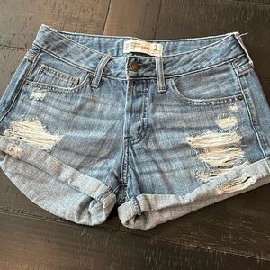 Abercrombie & Fitch Boyfriend Low Rise Jean Denim Distressed Y2K Shorts 2‌‌
